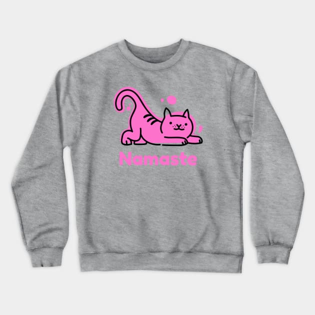 Cat Namaste Stretching Yoga Crewneck Sweatshirt by Spirit Animals 21